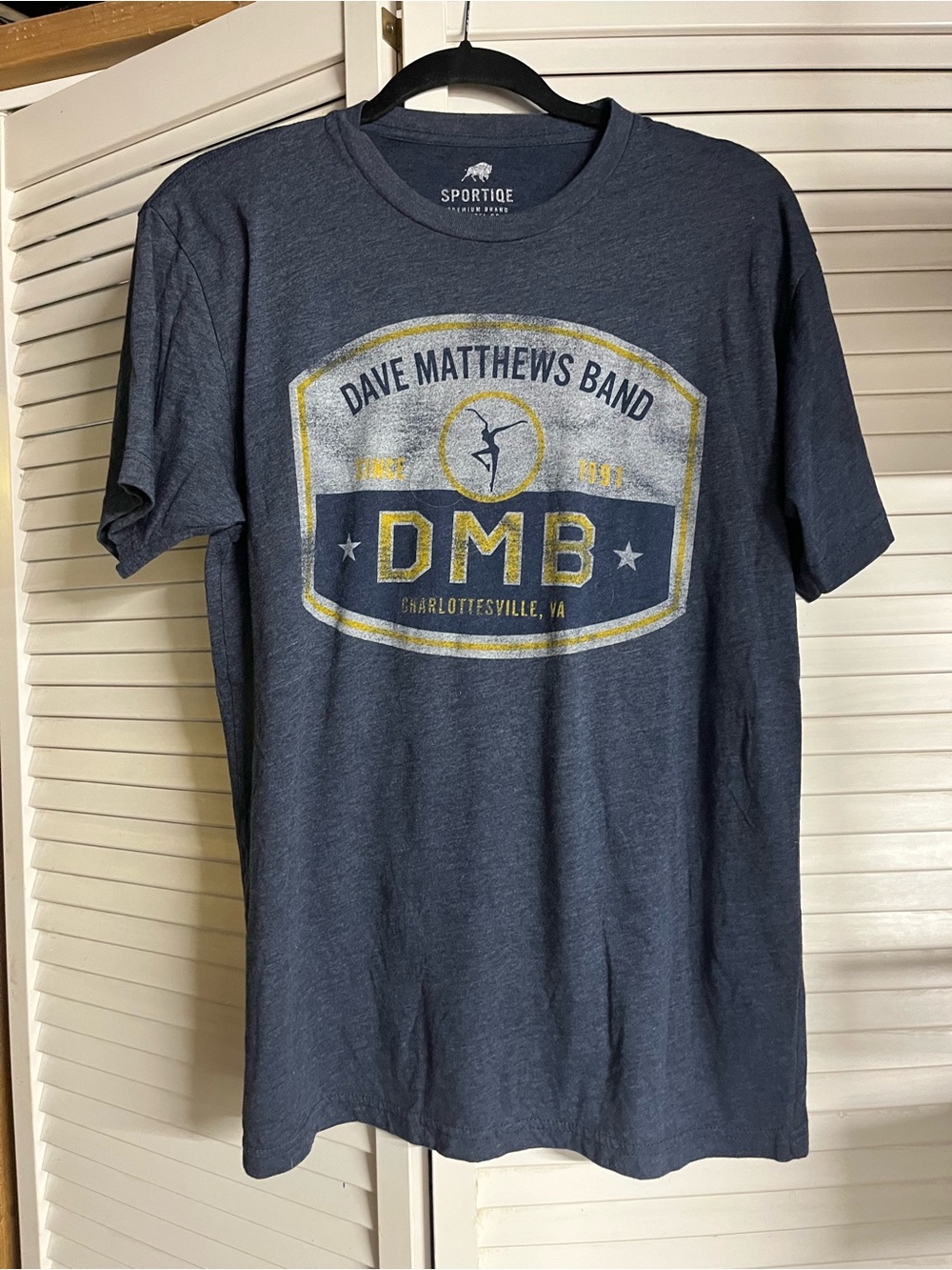 Sportiqe Men's Navy Graphic Tee with Yellow Accent - DMB Crest